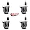 Service Caster 4'' Semi Steel Swivel 1-1/2'' Expanding Stem Caster Set with Brake, 4PK SCC-EX20S414-SSS-PLB-112-4 - alternate 4